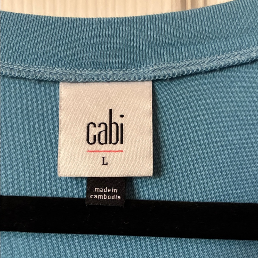 CAbi 6542 Teal V-Neck Long Sleeve Tee - Picture 2 of 3